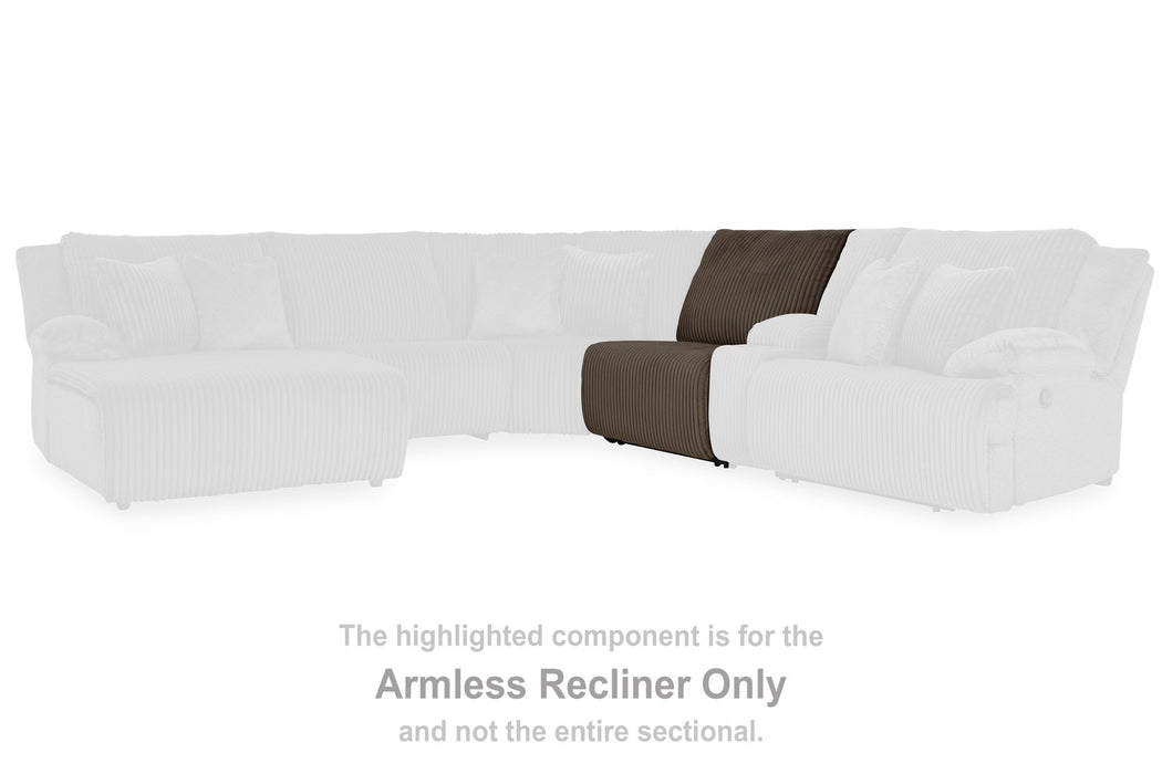 Top Tier - Chocolate - Armless Recliner - Tallahassee Discount Furniture (FL)