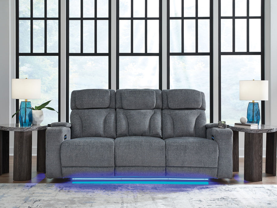Studio Cave - Steel - Power Reclining Sofa - Tallahassee Discount Furniture (FL)