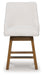 Cabalynn - Oatmeal / Light Brown - Upholstered Swivel Barstool (Set of 2) - Tallahassee Discount Furniture (FL)