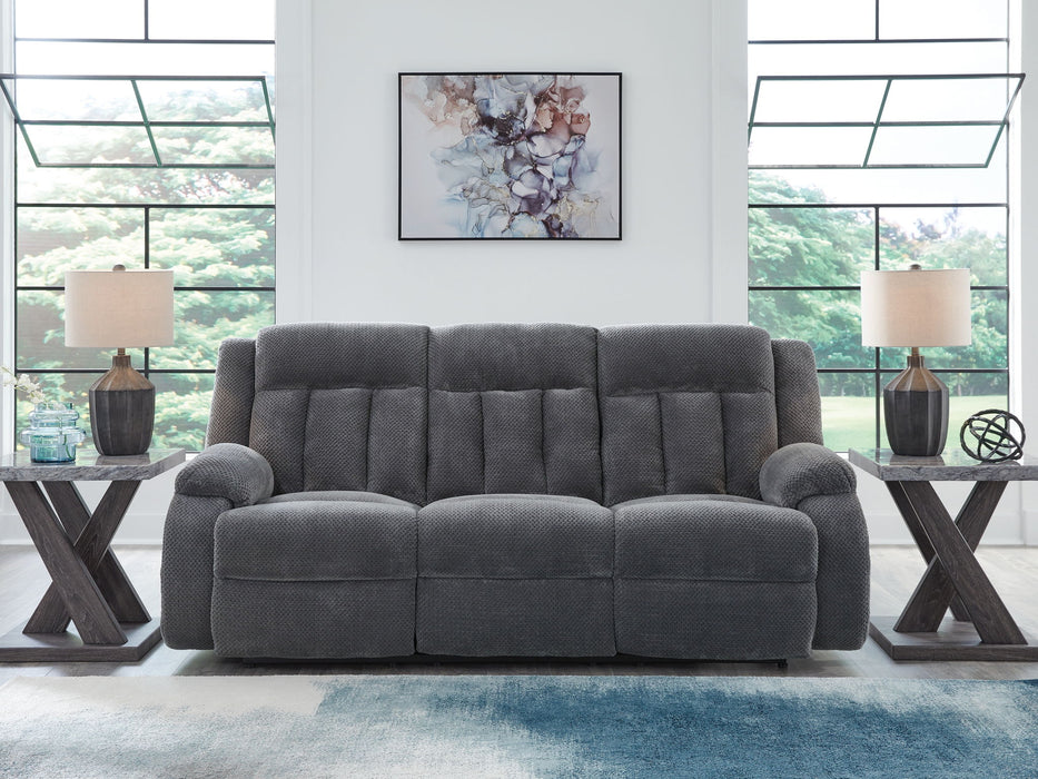 Observation - Steel - Reclining Power Sofa With Drop Down Table - Tallahassee Discount Furniture (FL)