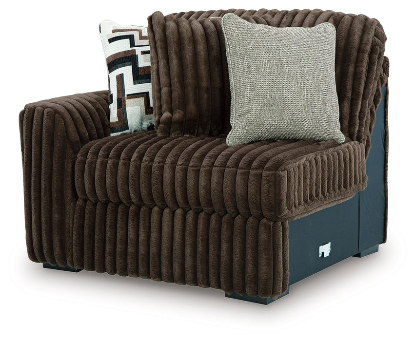 Midnight-Madness - LAF Corner Chair - Chocolate - Tallahassee Discount Furniture (FL)
