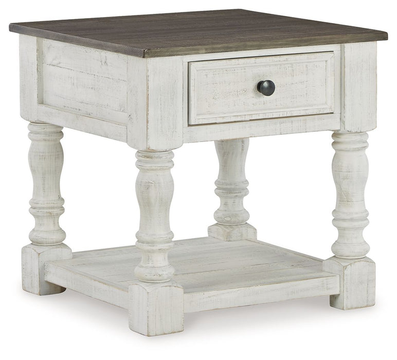 Havalance - Square End Table - White / Gray - Tallahassee Discount Furniture (FL)