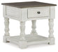 Havalance - Square End Table - White / Gray - Tallahassee Discount Furniture (FL)