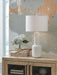 Perringhill - Metal Table Lamp - Distressed White - Tallahassee Discount Furniture (FL)
