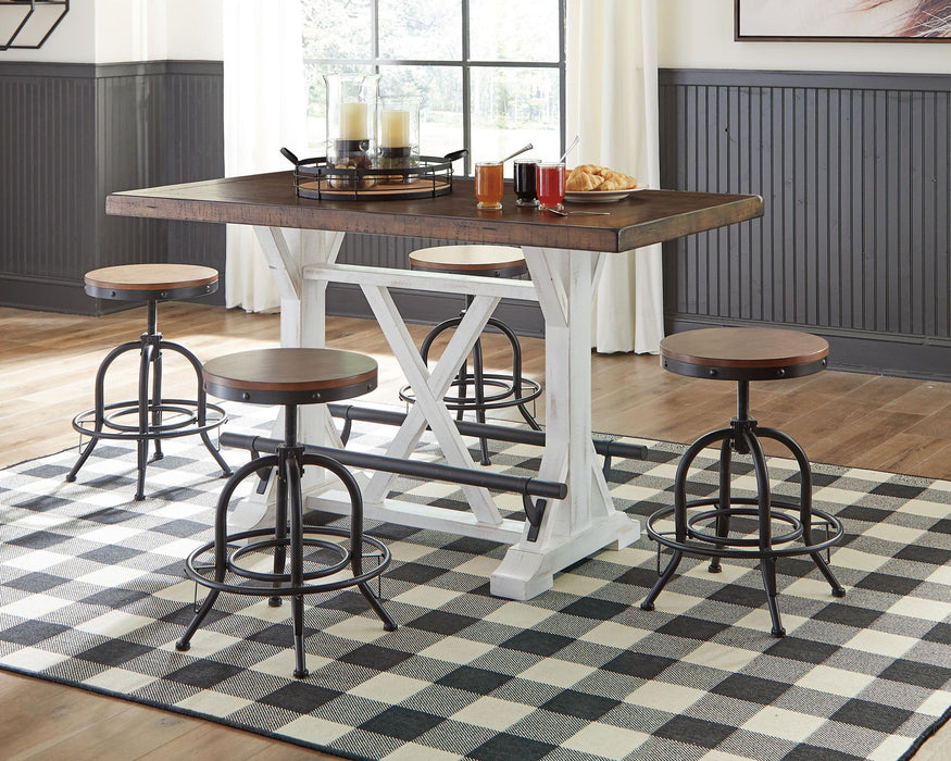 Valebeck - Rectangular Dining Room Counter Table - White / Brown - Tallahassee Discount Furniture (FL)