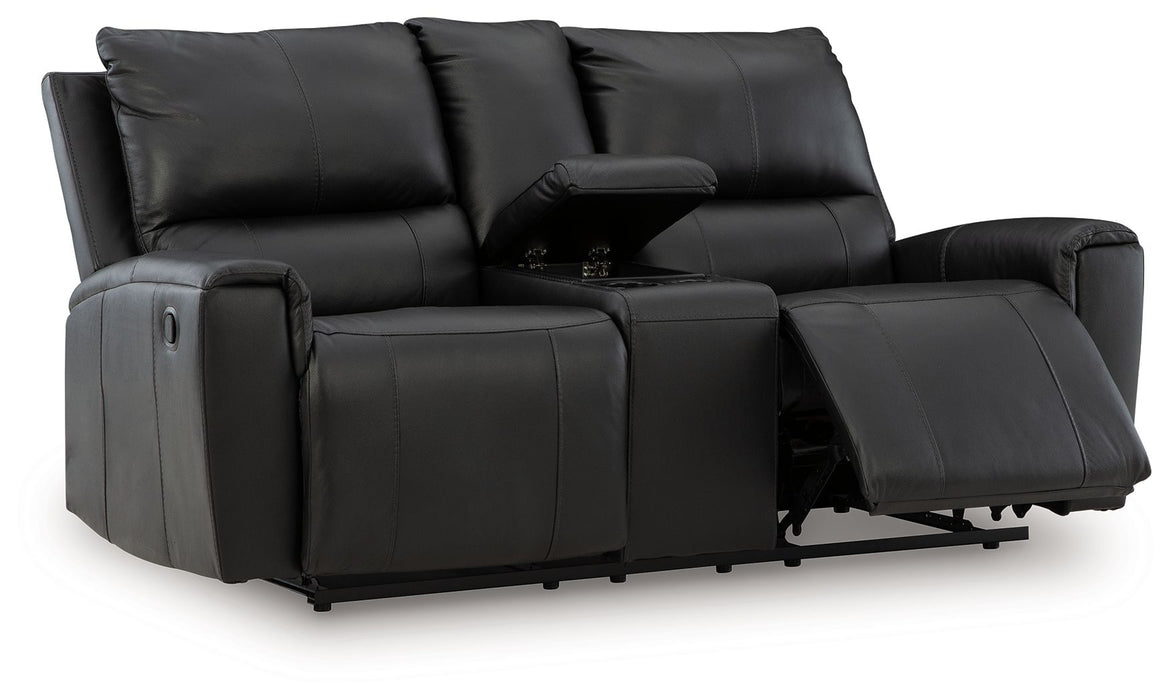 Glossmore - Reclining Loveseat With Console - Black - Tallahassee Discount Furniture (FL)