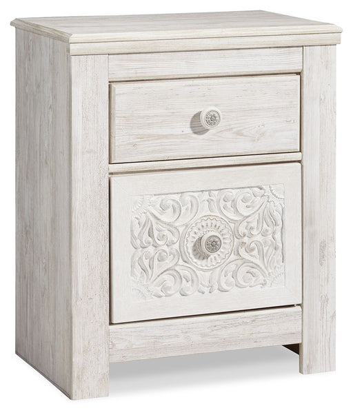 Paxberry - Two Drawer Night Stand - Whitewash - Tallahassee Discount Furniture (FL)