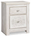 Paxberry - Two Drawer Night Stand - Whitewash - Tallahassee Discount Furniture (FL)