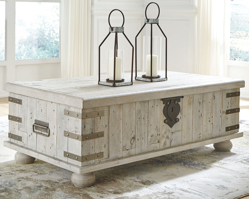 Carynhurst - White Wash Gray - Lift Top Cocktail Table - Tallahassee Discount Furniture (FL)