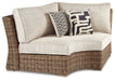 Beachcroft - Curved Corner Chair w/Cushion - Beige - Tallahassee Discount Furniture (FL)