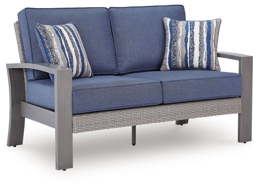 Half Moon Beach - Loveseat With Cushion - Blue / Gray - Tallahassee Discount Furniture (FL)