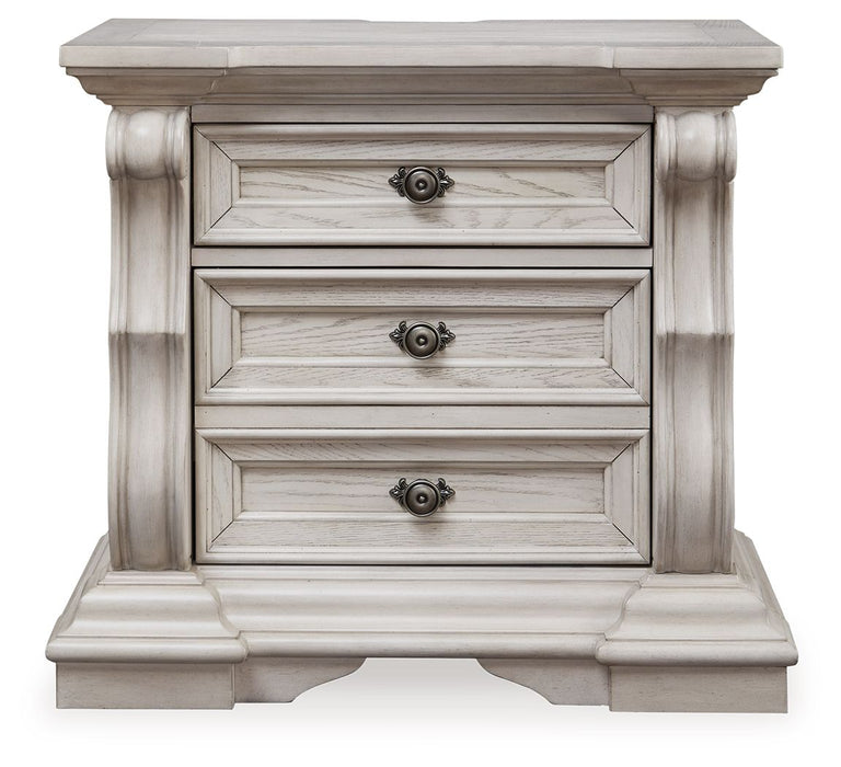 Bruchandi - Antique White - Three Drawer Night Stand - Tallahassee Discount Furniture (FL)