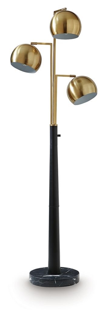 Sorcha - Metal Floor Lamp - Gold Finish / Black - Tallahassee Discount Furniture (FL)