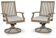 Rainier Ranch - Swivel Chair With Cushion (Set of 2) - Brown / Beige - Tallahassee Discount Furniture (FL)