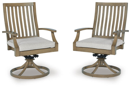 Rainier Ranch - Swivel Chair With Cushion (Set of 2) - Brown / Beige - Tallahassee Discount Furniture (FL)