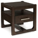 Breckington - Dark Brown - Square End Table - Tallahassee Discount Furniture (FL)