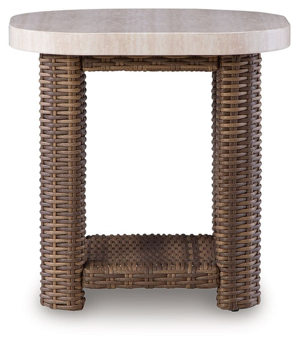 Dolan Creek - Square End Table - Beige / Brown - Tallahassee Discount Furniture (FL)