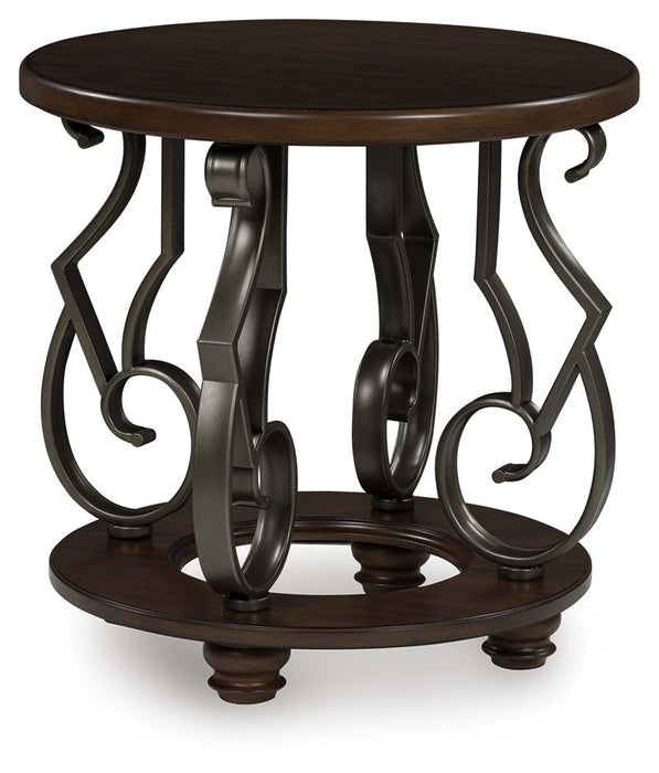 Frallyn - Dark Brown - Round End Table - Tallahassee Discount Furniture (FL)