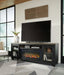 Foyland - 83" TV Stand With Electric Infrared Fireplace Insert - Black / Brown - Tallahassee Discount Furniture (FL)