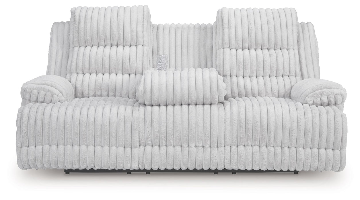 Rhines Falls - Alloy - Reclining Power Sofa With Drop Down Table - Tallahassee Discount Furniture (FL)