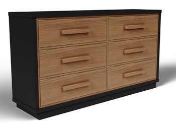 Kozmour - Six Drawer Dresser - Black / Brown - Tallahassee Discount Furniture (FL)