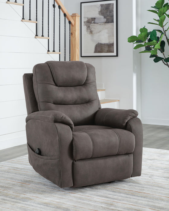 Snowfield - Power Lift Recliner - Gunmetal - Tallahassee Discount Furniture (FL)