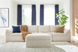 Fannin - 4-Piece Sectional With Ottoman - Ivory - Tallahassee Discount Furniture (FL)