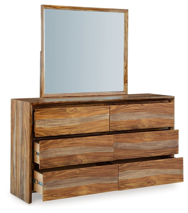 Dressonni - Brown - Dresser And Mirror - Tallahassee Discount Furniture (FL)