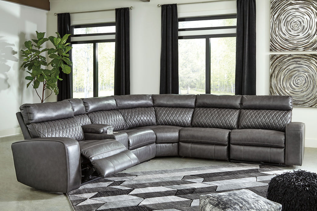 Samperstone - Power Reclining Sectional - Tallahassee Discount Furniture (FL)