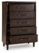 Dantenton - Five Drawer Chest - Merlot - Tallahassee Discount Furniture (FL)
