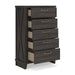 Vonitta Bay - Five Drawer Chest - Dark Brown - Tallahassee Discount Furniture (FL)