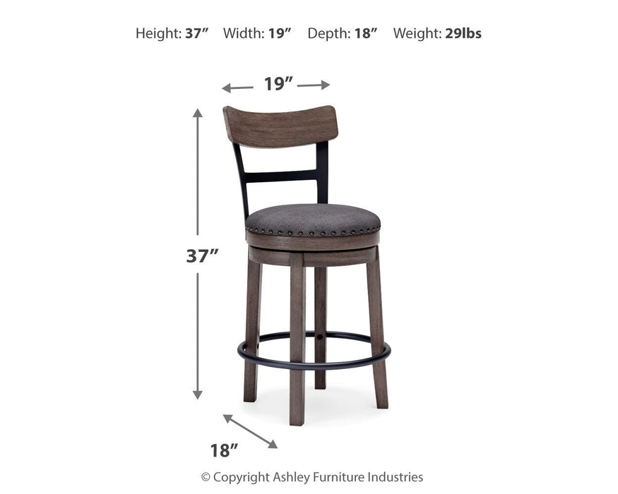 Caitbrook - UPH Swivel Barstool  - Gray - Tallahassee Discount Furniture (FL)
