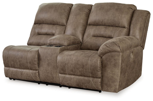 Ravenel - Fossil - Raf Dbl Power Reclining Loveseat With Console - Tallahassee Discount Furniture (FL)