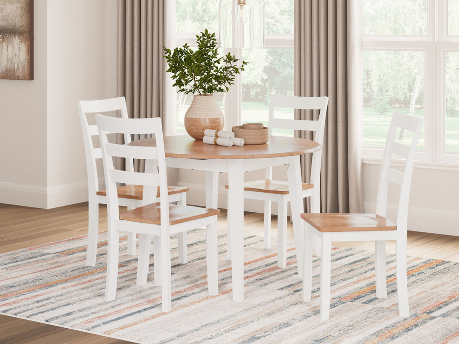 Gesthaven - Round Dining Room Drop Leaf Table Set - Tallahassee Discount Furniture (FL)