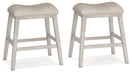 Skempton - Upholstered Stool (Set of 2) - White - Tallahassee Discount Furniture (FL)