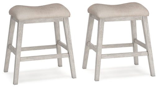 Skempton - Upholstered Stool (Set of 2) - White - Tallahassee Discount Furniture (FL)