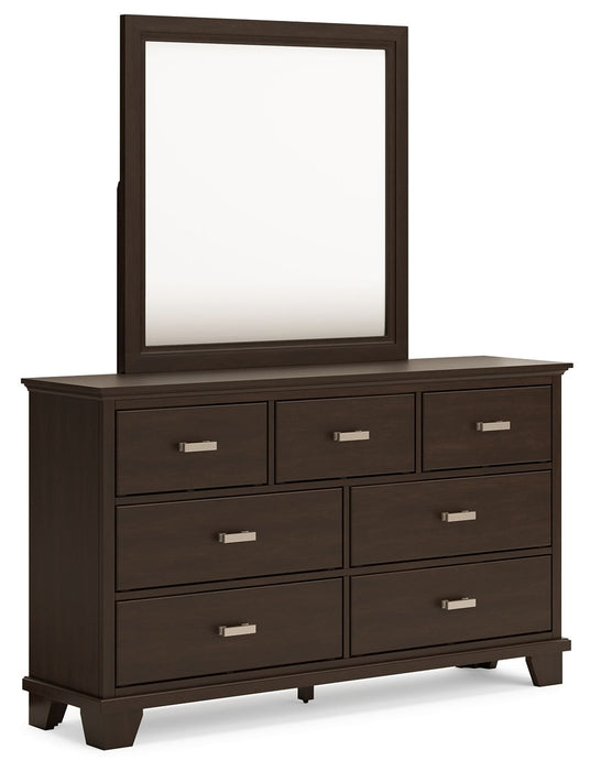 Covetown - Dresser And Mirror - Dark Brown - Tallahassee Discount Furniture (FL)