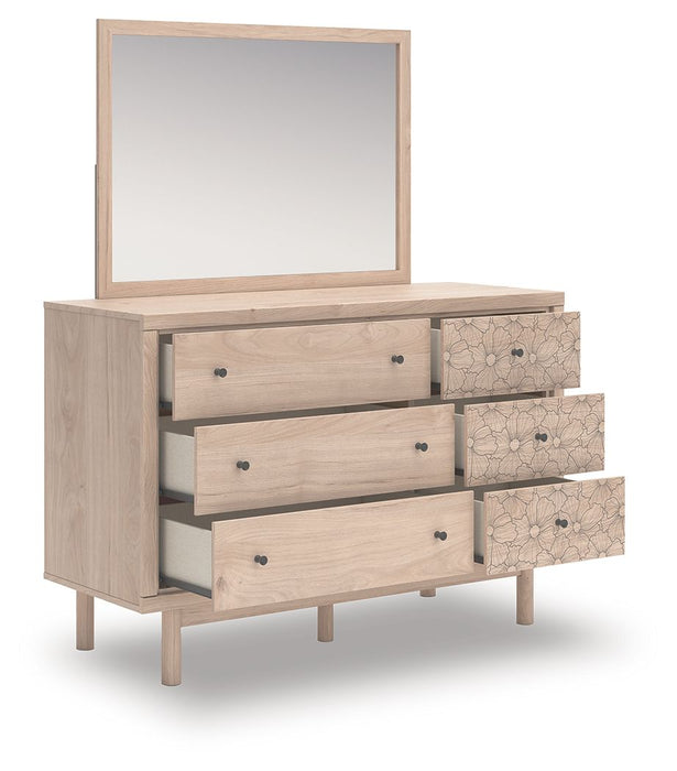 Arloster - 4 Pc. - Full Panel Storage Bed, Dresser, Mirror And Nightstand - Tan