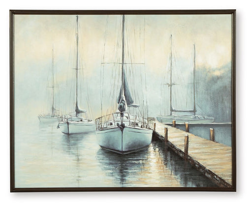 Worthney - Blue / White / Brown - Wall Art - Tallahassee Discount Furniture (FL)