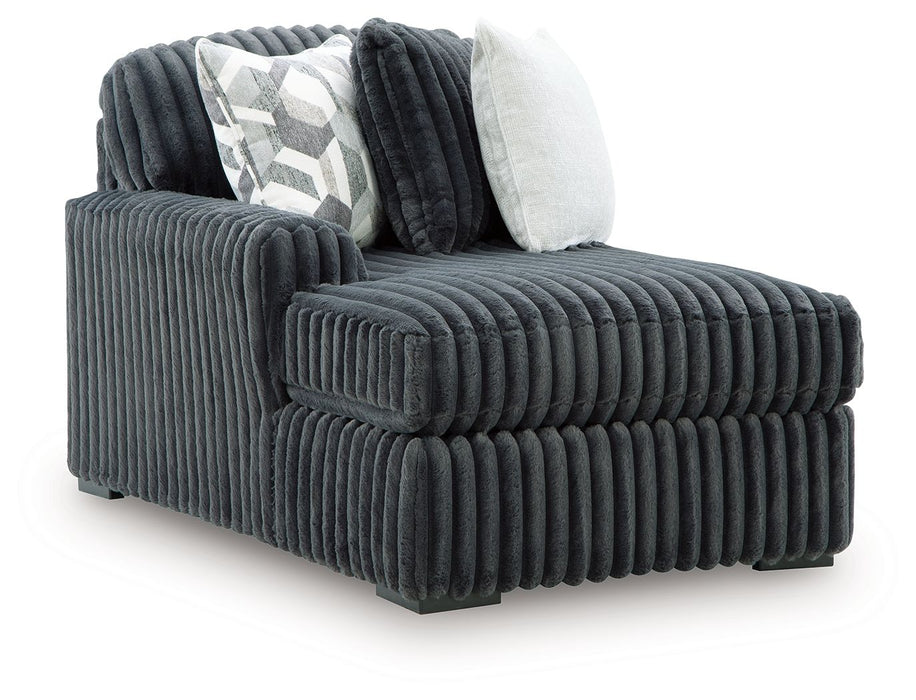 Midnight-Madness - LAF Corner Chaise - Gunmetal - Tallahassee Discount Furniture (FL)
