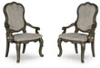 Maylee - Dark Brown - Dining Upholstered Arm Chair (Set of 2) - Tallahassee Discount Furniture (FL)