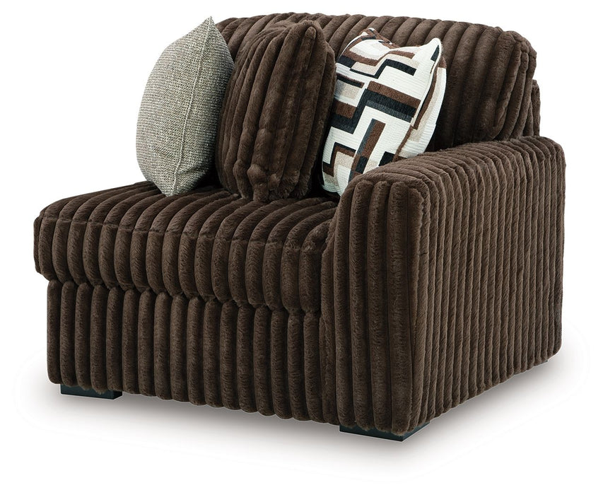 Midnight-Madness - RAF Corner Chair - Chocolate - Tallahassee Discount Furniture (FL)