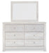 Paxberry - Dresser, Mirror - Medallion Drawer Pulls - Whitewash - Tallahassee Discount Furniture (FL)
