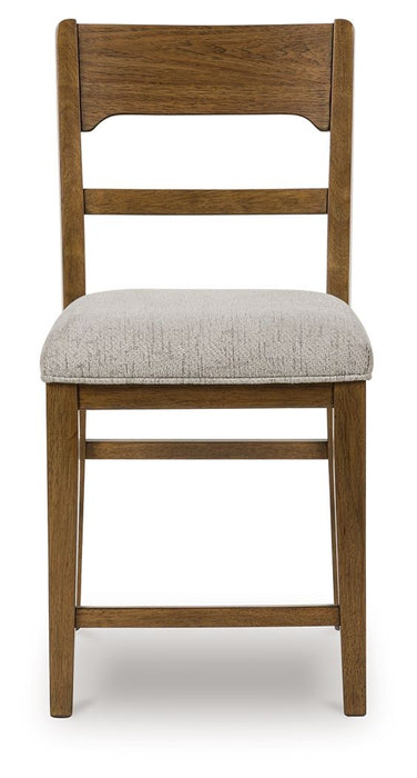 Cabalynn - Oatmeal / Light Brown - Upholstered Barstool (Set of 2) - Tallahassee Discount Furniture (FL)