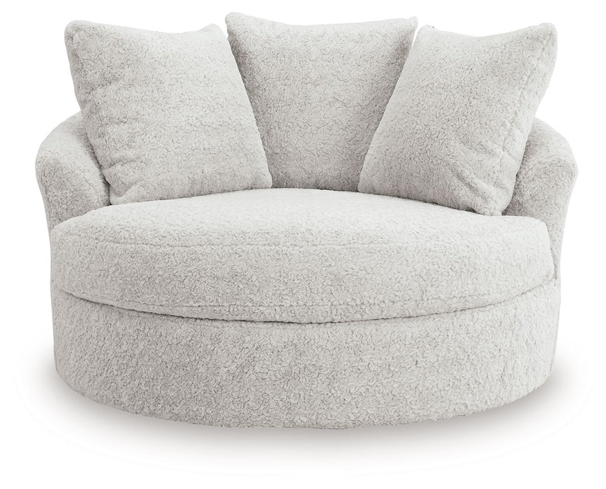 Cuddle Plush - Oversized Swivel Accent Chair - Arctic - Tallahassee Discount Furniture (FL)