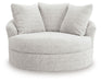 Cuddle Plush - Oversized Swivel Accent Chair - Arctic - Tallahassee Discount Furniture (FL)
