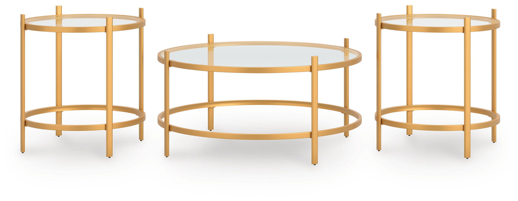 Pearlox - Gold - Occasional Table Set (Set of 3) - Tallahassee Discount Furniture (FL)