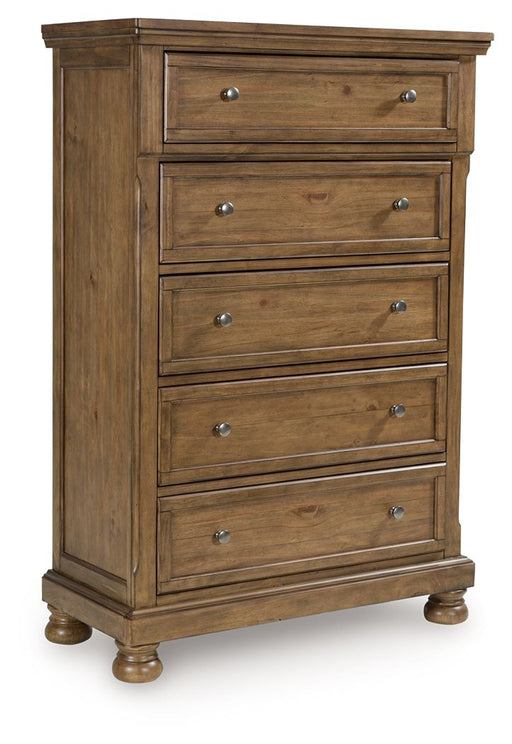 Feddinger - Medium Brown - Five Drawer Chest - Tallahassee Discount Furniture (FL)