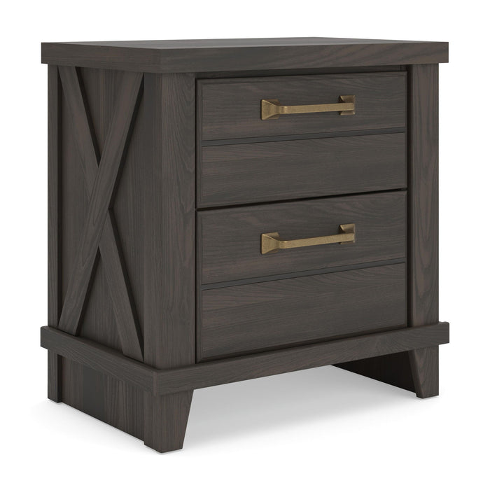Vonitta Bay - Two Drawer Night Stand - Dark Brown - Tallahassee Discount Furniture (FL)