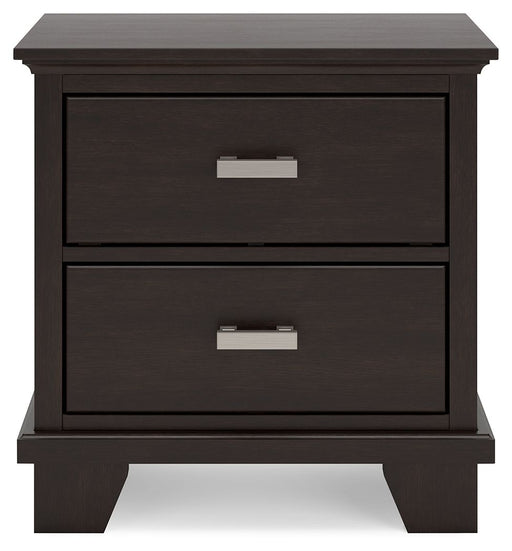 Covetown - Two Drawer Night Stand - Dark Brown - Tallahassee Discount Furniture (FL)